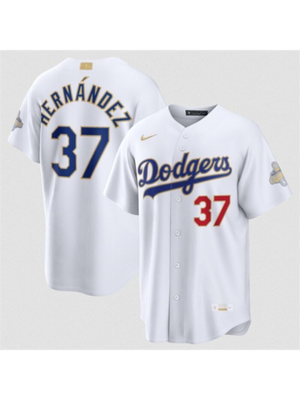 Mens/Youths-Kids Teoscar Hernandez White Gold Stitched Jersey